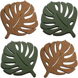 4 Descanso Suporte de Panela Travessa Folha Cortiça Natural