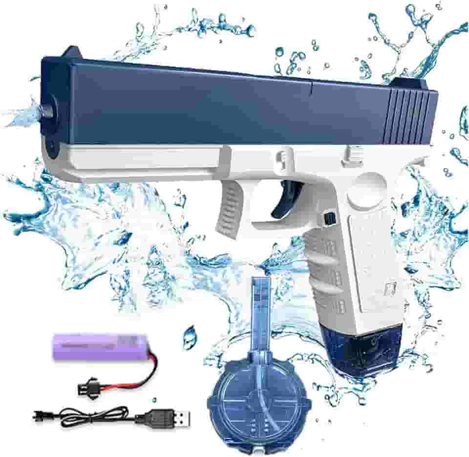Pistolas EléTricas De áGua, Alcance MáXimo 32 PéS,500cc+60ccAlta Capacidade Pistola De áGua Pistola Squirt Gun, Brinquedos De VerãO Para CriançAs,Blue