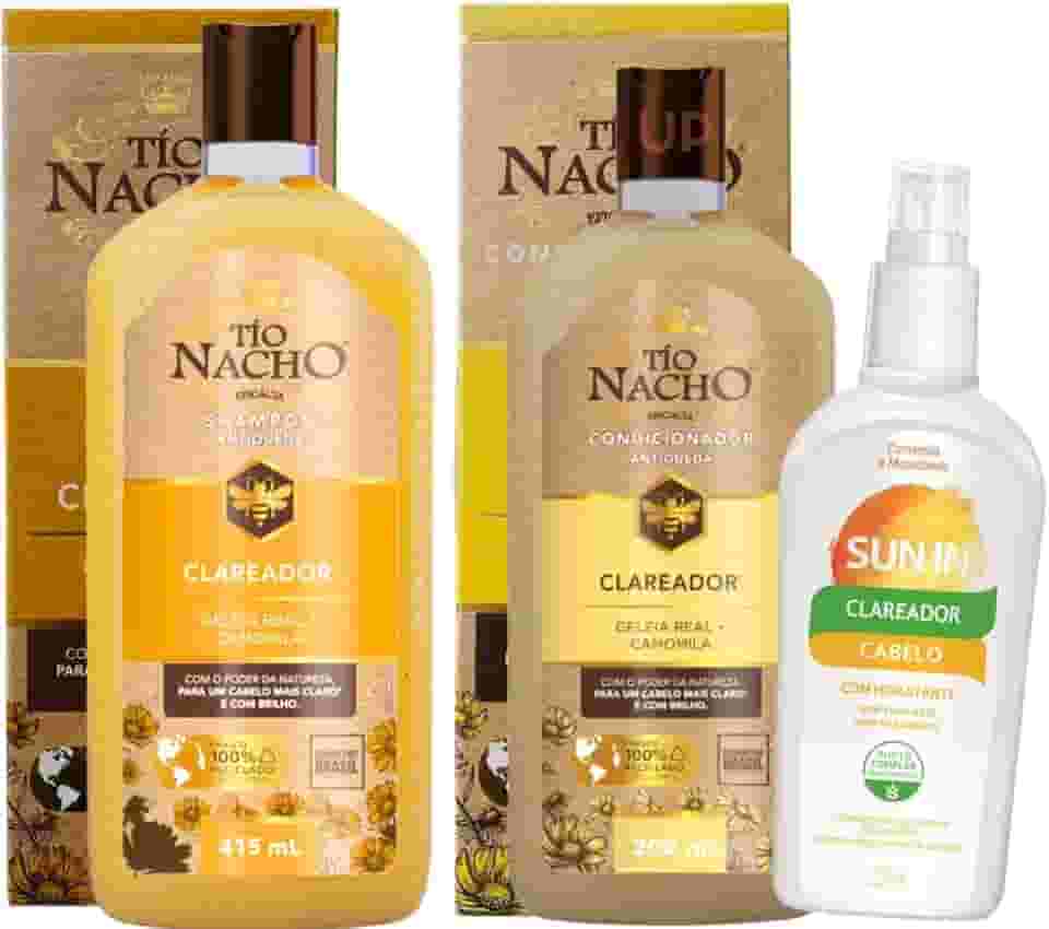 TIO NACHO CLAREADOR SHAMPOO 415 + CONDIONADOR 200ML + SUN IN PHYTOERVAS 120ML