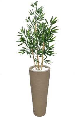 Bambu Artificial Cozinha Vaso Grande Decoração 67Cm (Bege)