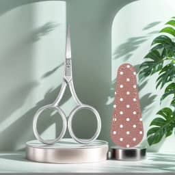 Tesoura de rosqueamento afiada pequena prata de 9 cm para cortar artesanato de costura e trabalho de artesanato com bainha protetora