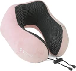 Travesseiro Apoio Encosto de Pescoço Silent para Viagem Ergonômico em Forma de U - Travesseiro,ótimo para viajar,dormir, relaxar em casa e no trabalho (rosa)