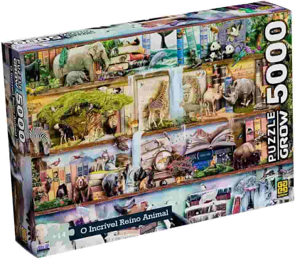 Quebra-Cabeça 5000 Peças - O INCRIVEL REINO ANIMAL - Grow