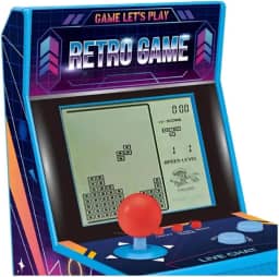 Mini Fliperama Retro Portátil, Console de Jogos Arcade Clássico, Disponível em Cores Variadas, Tela LCD, Controle com Joystick e Botões, Tamanho Compacto