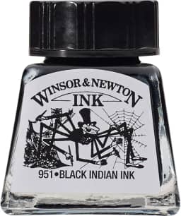 Winsor & Newton Drawing Inks Tinta para Desenho, Preto (Black Indian), 14 ml