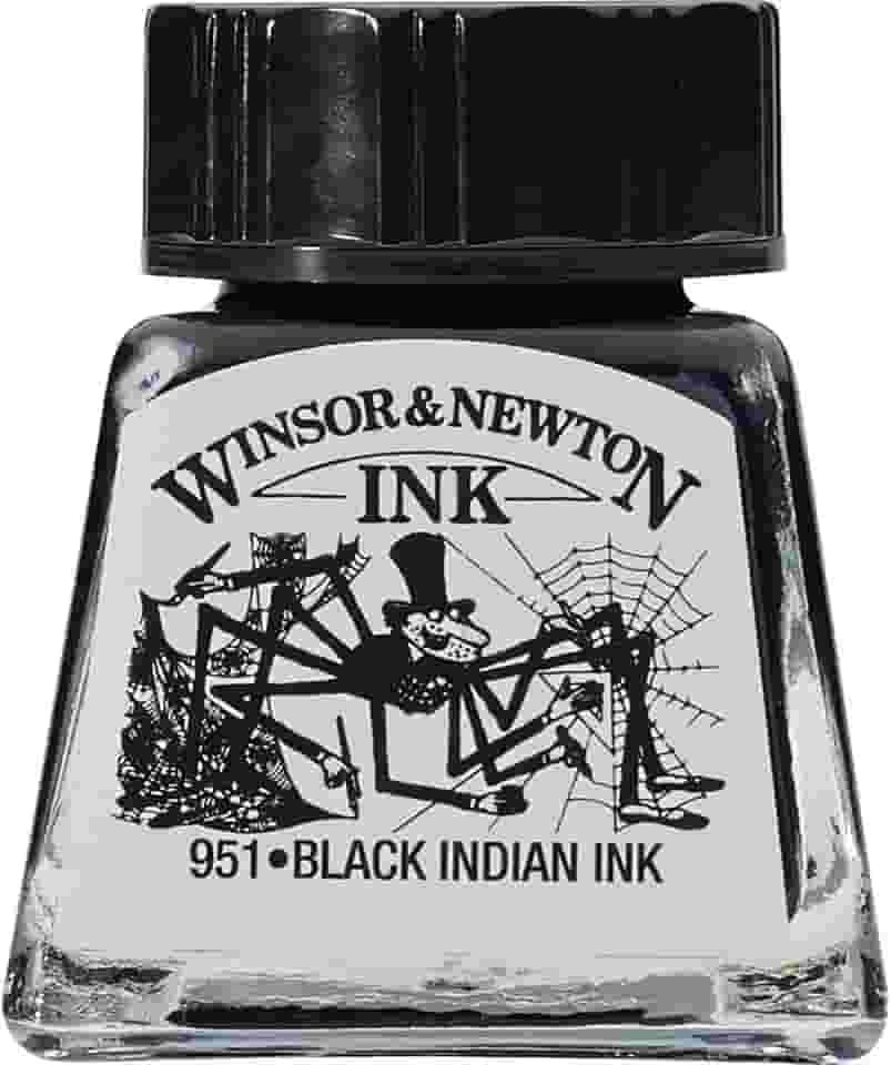 Winsor & Newton Drawing Inks Tinta para Desenho, Preto (Black Indian), 14 ml