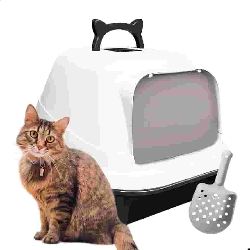 Banheiro Fechado Caixa de Areia para Gato Prático Higienico MecPet (Preto)