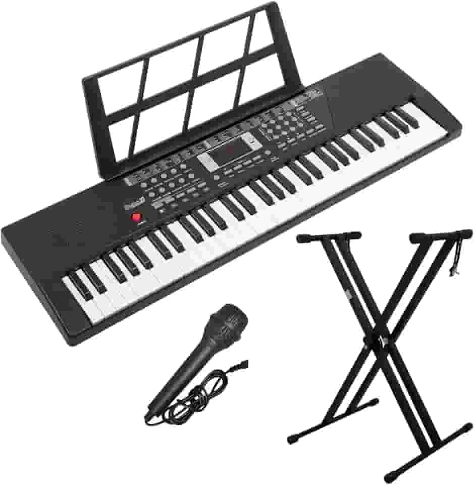 Kit Teclado Portátil Rhythmic 20 61 Teclas com Suporte em X