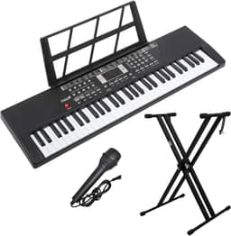 Kit Teclado Portátil Rhythmic 20 61 Teclas com Suporte em X