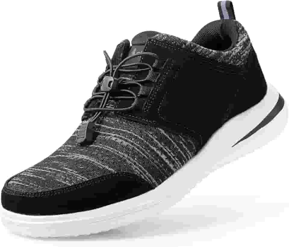 Tênis masculino extra largo para caminhar o dia todo, tênis ortopédico com suporte de arco, bico largo para alívio da dor na fascite plantar