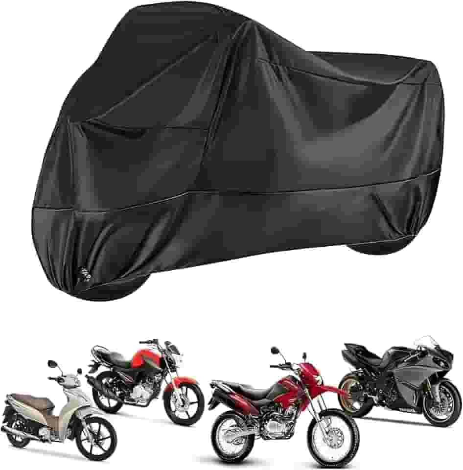 Capa Para Cobrir Moto em Couro Impermeável Proteção Uv Não Risca Reforçada (G)