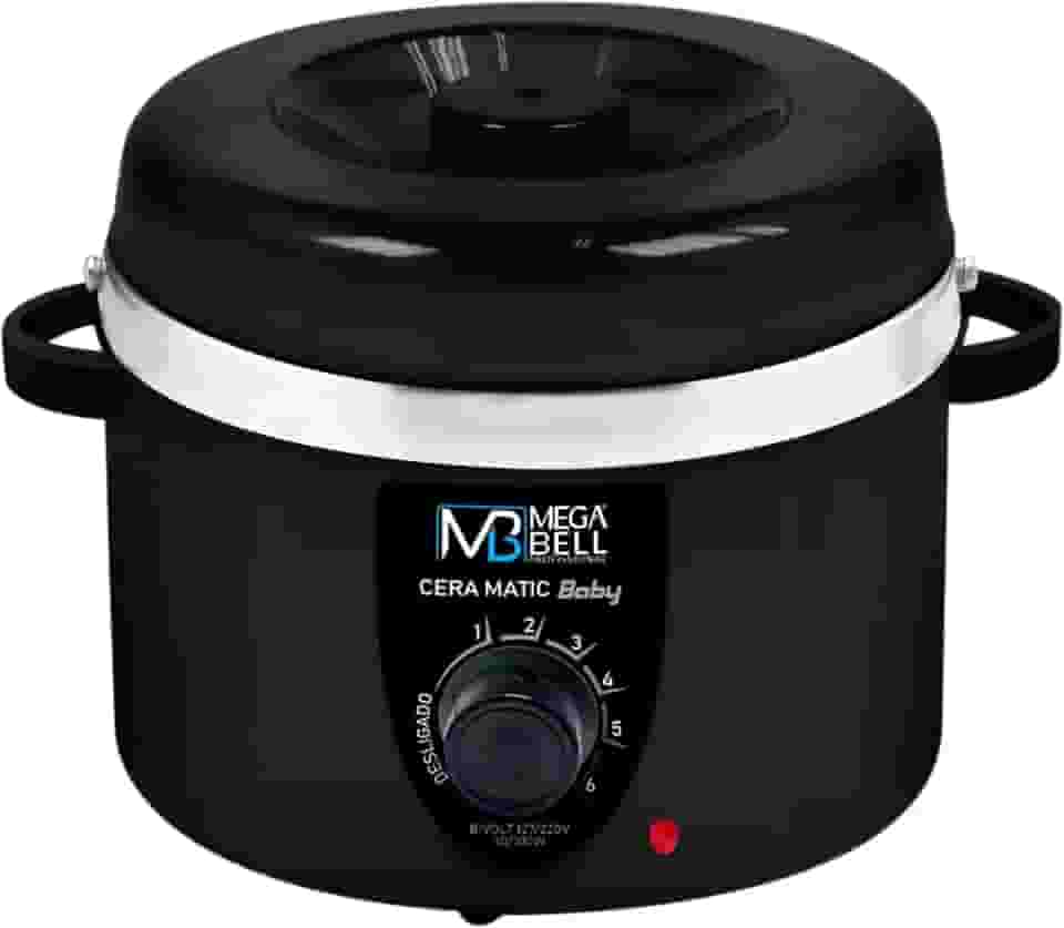 Mega Bell, Panela aquecedora de cera para depilação,Termocera, Cera-Matic Baby, Sem refil, Bivolt, 200g, Preto