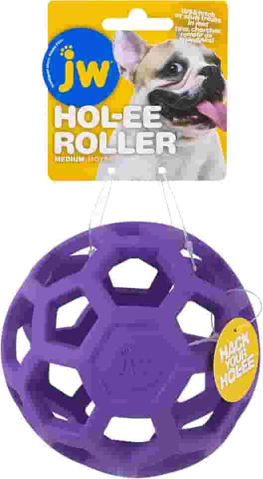 Bola para cães JW Pet Hol-ee Roller, borracha natural, média, 11,5 cm, cores variadas