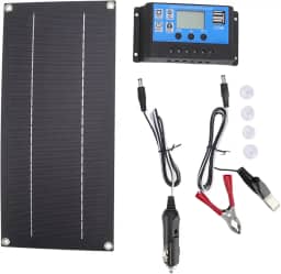 BROLEO Kit Painel Solar Monocristalino de Alta Eficiência, 600W 18V, 100A 12V/24V, para Trailers e Veículos