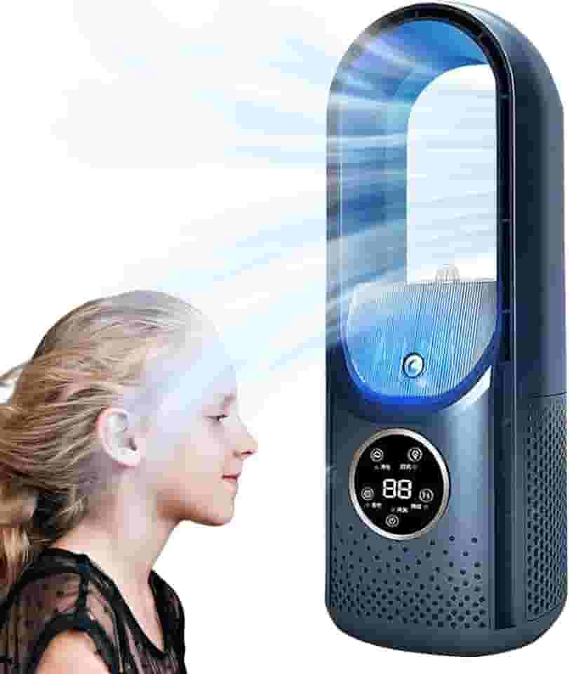 Resfriador de ar evaporativo, umidificador de 6 velocidades 3 em 1 Condicionador de ar de design portátil Ventilador sem folhas, Ventilador de ar condicionado para casa, quarto, verão, clima quente