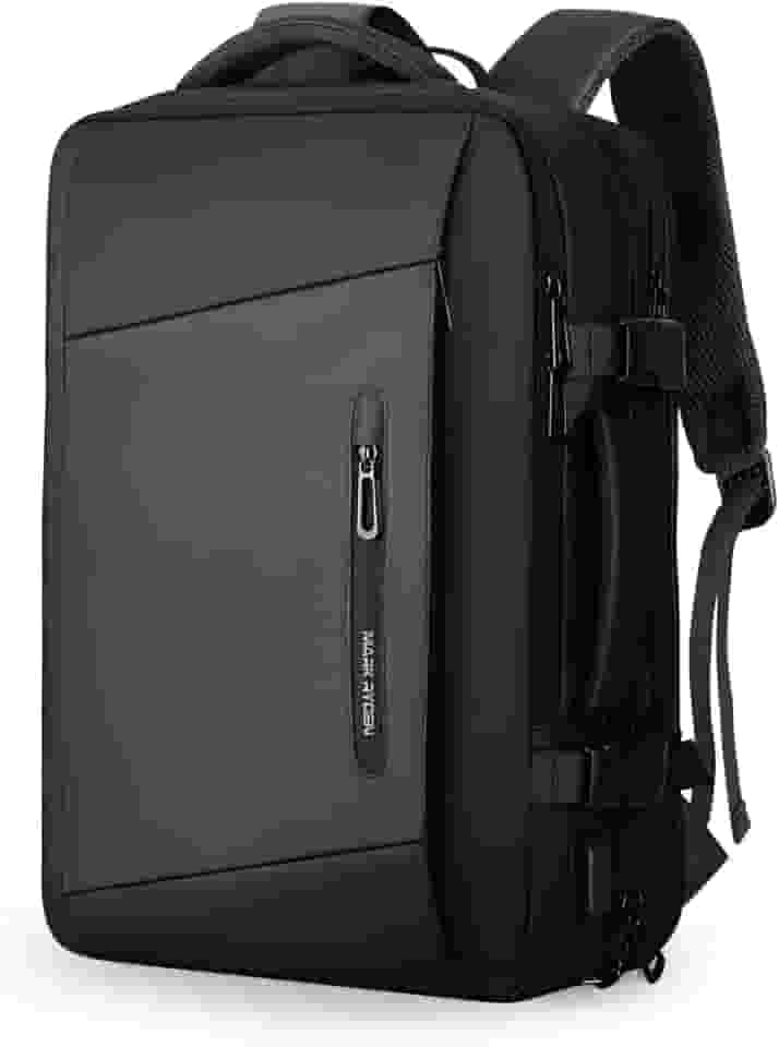 MARK RYDEN Mochila de viagem para homens, 38 L aprovada por companhias aéreas com compartimento para laptop de 17,3 polegadas e porta de carregamento USB, mochila de negócios à prova