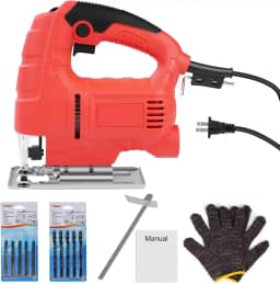 Eatbuy Serra Tico-Tico, Kit De Ferramentas Tico-Tico Elétrica Com Fio 800 W 6 Velocidades Variáveis, 10 Lâminas, Guia Corte, Cortador Elétrico Para Corte Madeira, Metal E Plástico