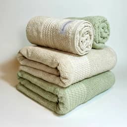 Jogo De Banho Gigante Buddemeyer Amare Extra Soft 100% Algodão Toalha Banhão Alta Absorção Macia Grande 4 Peças (Bege/Verde 1769/1155)