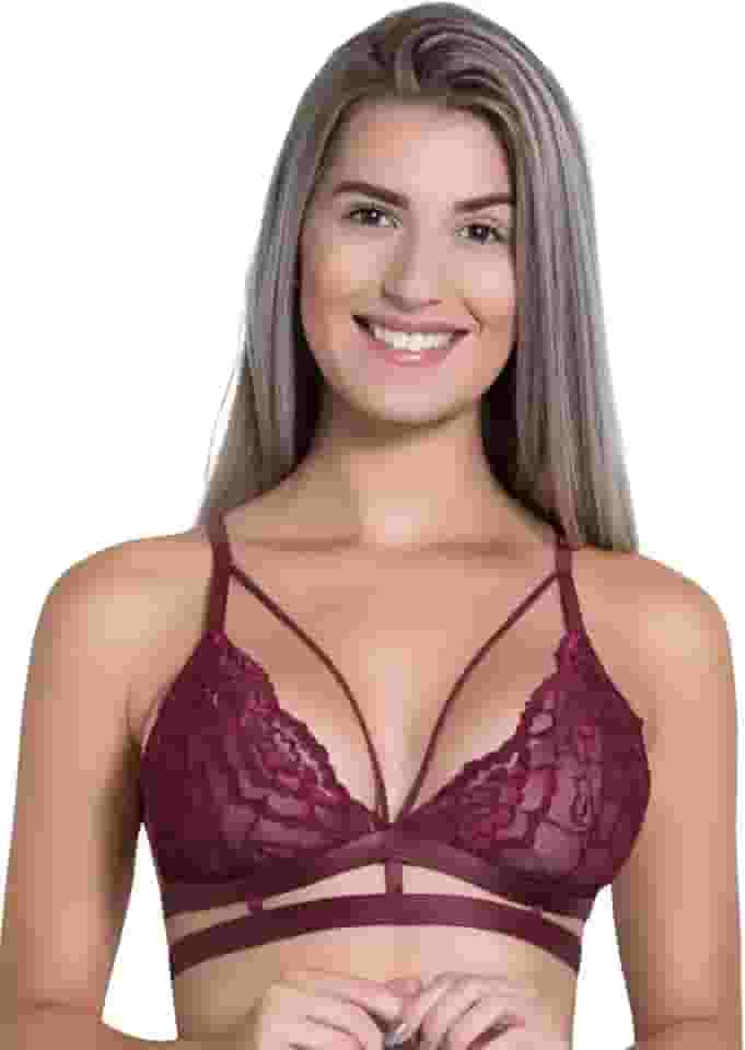 Sutiã Feminino Strappy Atraente Sensual Detalhe Em Tiras Com Bojo