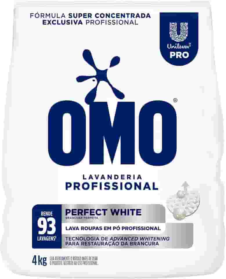 Lava-Roupas Super Concentrado em Pó Lavanderia Omo Perfect White Pro Pacote 4kg, OMO