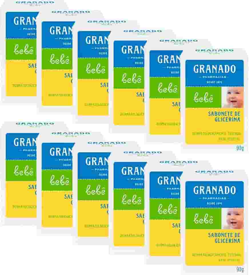 Granado Sabonete Glicerinado Bebê, Tradicional, 90g, 12 Unidades