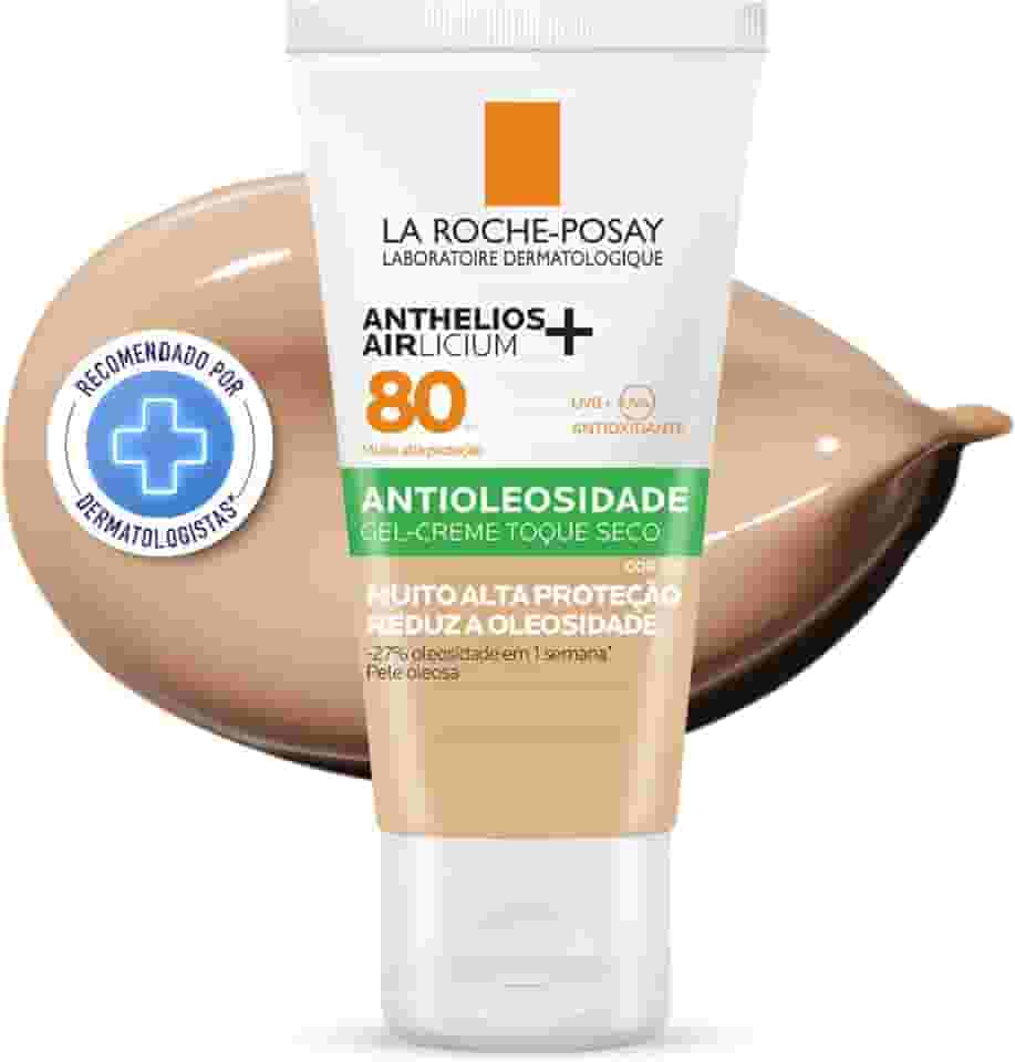 La Roche-Posay, Anthelios Airlicium, Protetor Solar Facial Antioleosidade com Cor, Controle de Oleosidade, Efeito Matte, Toque limpo, Ação anti-transferência da cor, Cobertura