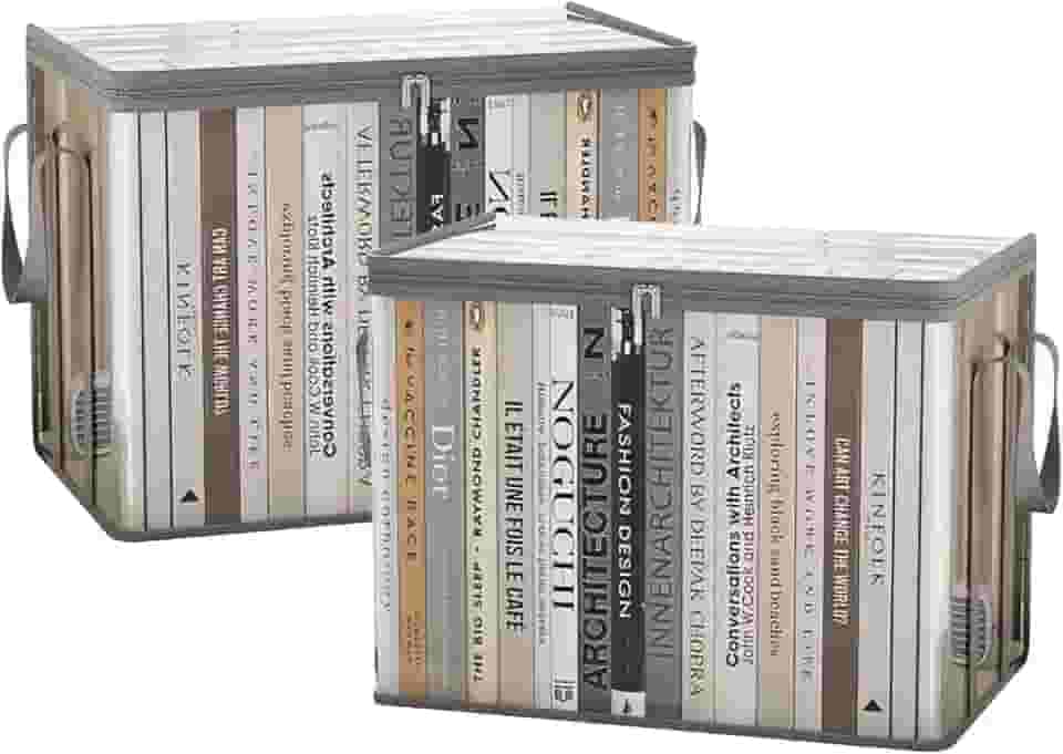 Kit com 2 Caixas Organizadoras Transparentes com Tampa, Com Zíper, Impermeável, Ideal para Guardar Roupas, Brinquedos, Casa e Armário