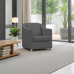 Poltrona Para Sala Decorativa Cadeira Reforçada Para Recepção Consultório Escritório Pé Cromado - Clique E Decore (Cinza)