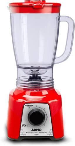Liquidificador Arno Power Mix 700W LQ18, Vermelho, Jarra de 2,4L, 4 Lâminas AFIAMAX 18% Mais Afiadas, 3 Velocidades, Alta Durabilidade e Desempenho Superior, 110V
