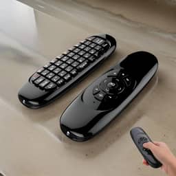 Controle Remoto Com Mini Teclado Universal, Wireless, Bateria Recarregável, Ideal Para Smart TVs e Multimídia, Compatível Com Todos Os Sistemas, Marca VARENZIA