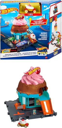 Hot Wheels City Pista de Brinquedo Sorveteria para crianças a partir de 3 anos