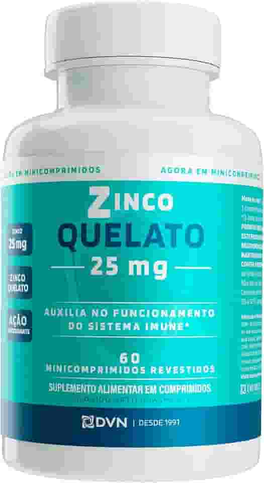 Zinco Quelato 25 mg 60 Cápsulas - DVN Pharma - Antioxidante e Imunidade
