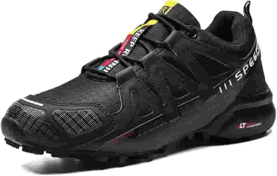 Tênis de caminhada masculino para caminhada ao ar livre, trilha, corrida, impermeável, antiderrapante, Preto, 37