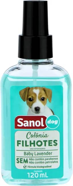 Sanol Dog Colônia Para Pêlos De Cães Filhote 120 Ml Azul