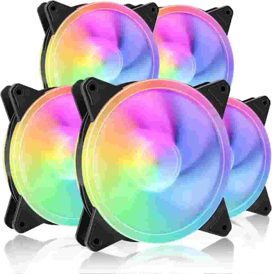 Kit 5 Ventoinhas, Fan 120Mm, Ventoinha 120Mm, Cooler Pc Rgb, Ventoinhas 120 Mm, Kit Fans, Kit Fan Argb, Ventoinha Pc 120 Mm, Fans Argb, Controladora