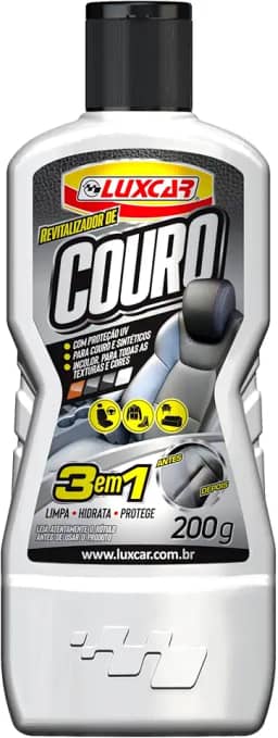 Luxcar Revitalizador de Couro 200 g – 3 em 1: Limpa, Hidrata e Protege