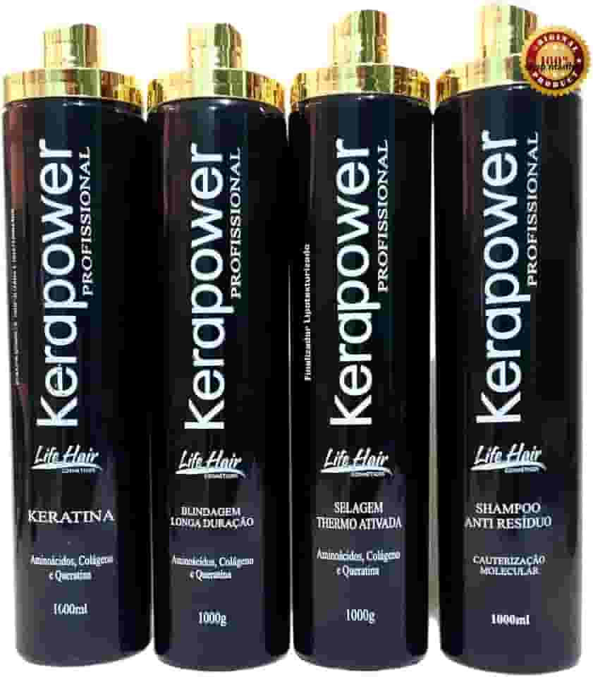 Cauterização Capilar Profissional Kera Powe Life Hair Kit 4Lt