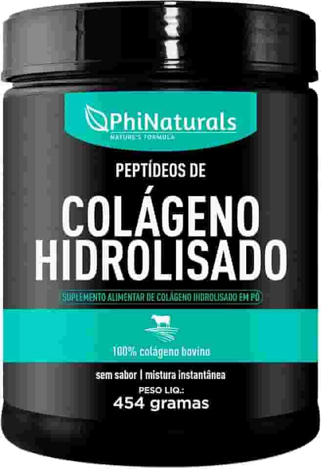 Colágeno Hidrolisado em Pó PhiNaturals - 454 gramas - 45 dias - Pó Sem Sabor - Peptídeos de Colageno