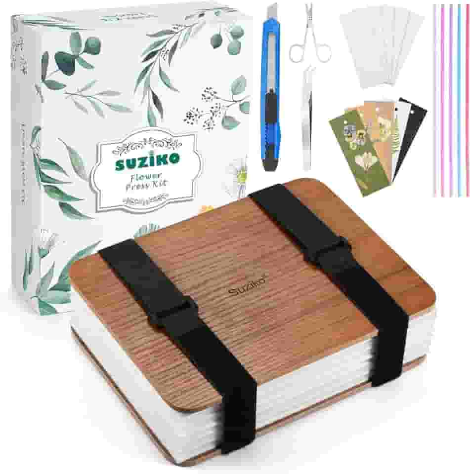 Suziko Kit profissional de prensa de flores 6 camadas 16 x 21 cm, marrom, kit de prensagem de flores para adultos e crianças, ótimo presente para amantes