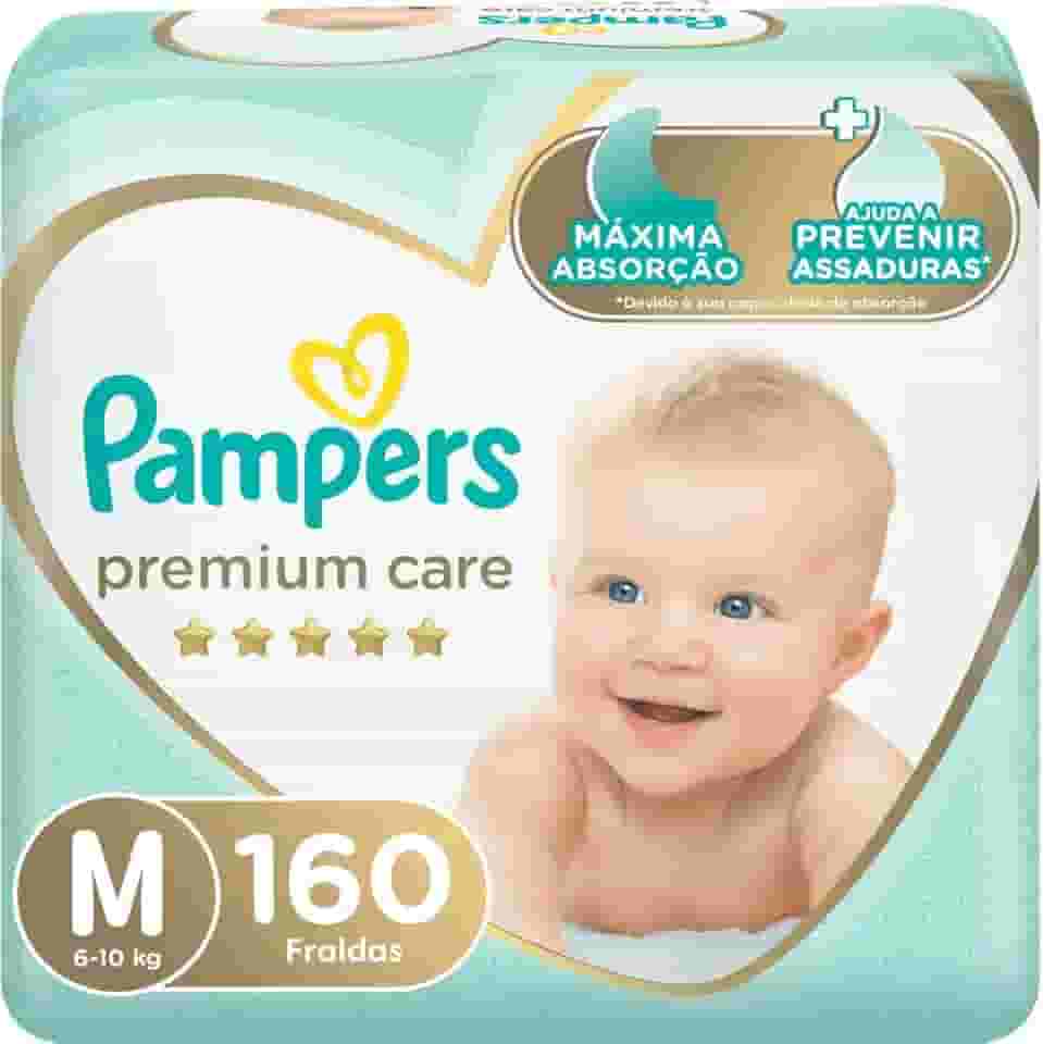 Fralda Pampers Premium Care M - 160 fraldas