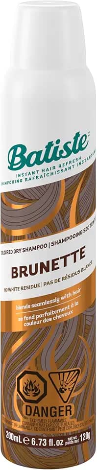 BATISTE BRUNETTE Shampoo a seco 6.7oz Remove Oleosidade, Refresca Rápido, Livre de Sulfatos, Para cabelos castanhos