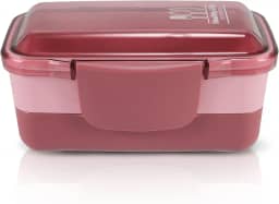 Marmita 2 Divisorias Vasilha Esquenta Fitness Congelar Pote Cor:Rosa