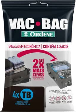 Ordene - Conjunto de Sacos à Vácuo para Armazenamento, Com 4 Sacos Trip, Linha Vac Bag