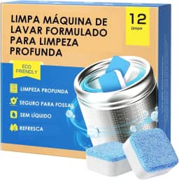 Pastilhas para Limpeza de Máquina de Lavar Roupas – Kit com 12 Unidades | Limpa Máquina Eficiente para Tampa Frontal e Superior