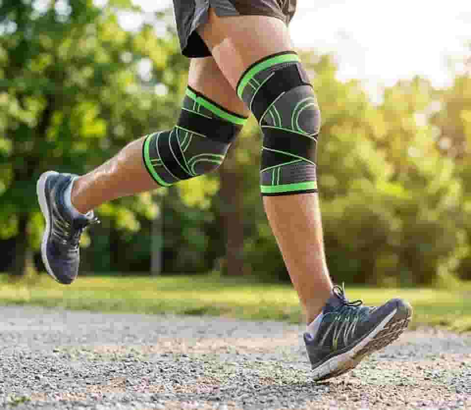 Joelheira de Compressão Ortopédica Profissional para Articulação e Joelho, Suporte de Estabilização para Recuperação Muscular, Alívio de Dor, Lesões, Corrida, Fitness, Musculação e Artrite/Artrose.