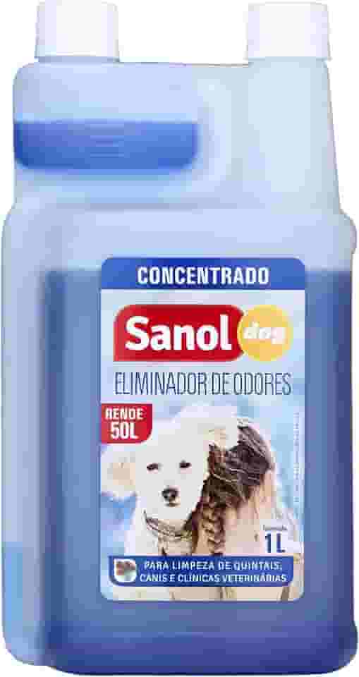 Sanol Dog Eliminador De Odores Para Cães E Gatos Concentrado 1 Litro Azul