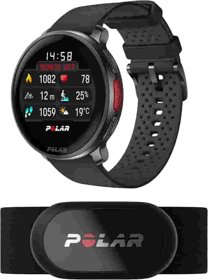 Polar Kit Vantage V3 Preto + Sensor de Frequência Cardíaca H10 Preto - Relógio esportivo com GPS, monitor de FC avançado e bateria duradoura, Smartwatch, mapas offline, relógio de corrida