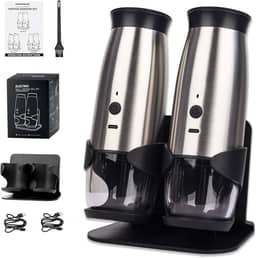 Moedor De Pimenta, Moedor De Pimenta Elétrico, Bateria Recarregável Grande Durável, Moagem Automática Com Ativação Por Gravidade, Aspereza Ajustável Com LED, Tampa À Prova De Poeira