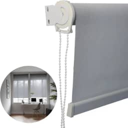 Atlas - Persiana Rolo de Tela Solar de Trama Intermediária de 3%, Tamanho de 80x160cm, Cor Cinza