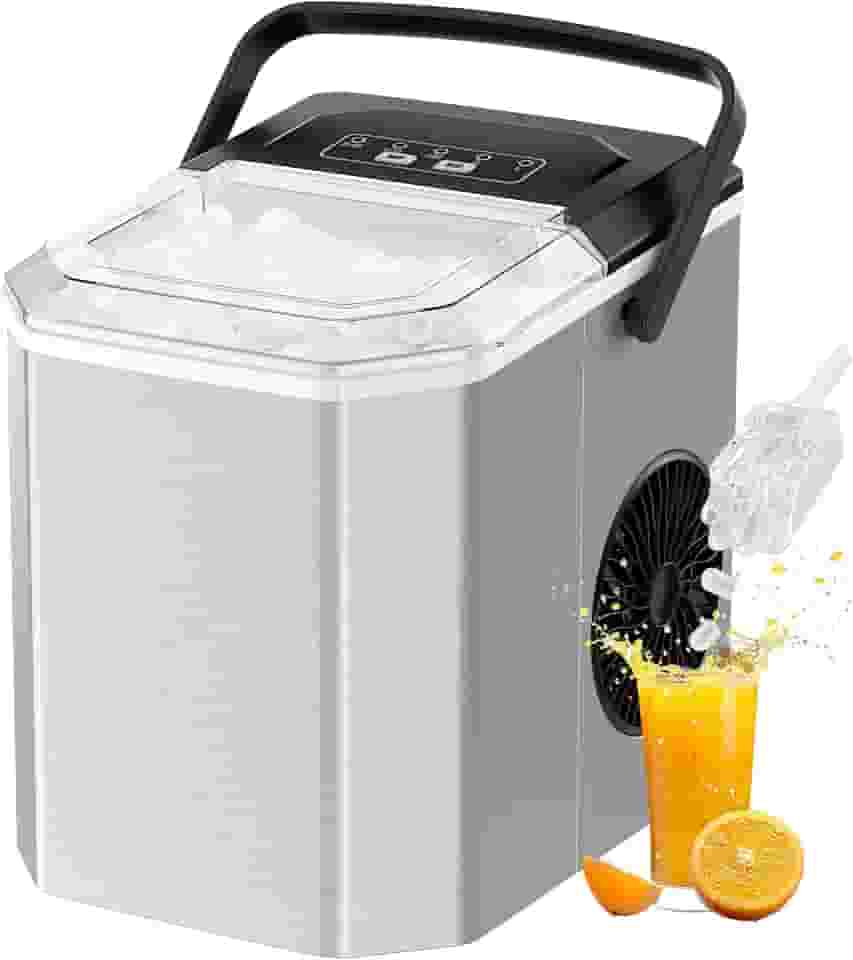 Máquina De Gelo PortáTil Limpeza AutomáTica Com AlçA, Cesta E Pá, Adequado Para Casa/Cozinha/Camping/Rv (220 Volts)